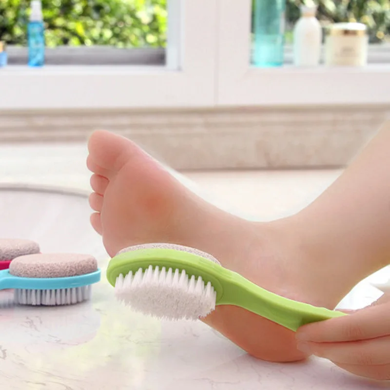 

2pcs Double-Sided File Pumice Stone Brush Foot Exfoliator Dead Skin Remover Foot Scrubber With Hanging Hole Durable Portable