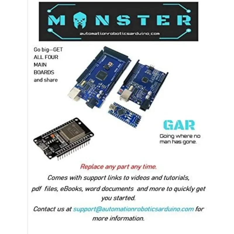 جديد، مجموعة مونستر ستارتر لـ Arduino Uno Mega Nano، مجموعة كاملة متقدمة، ESP32، ESP8266، 25 وحدة استشعار