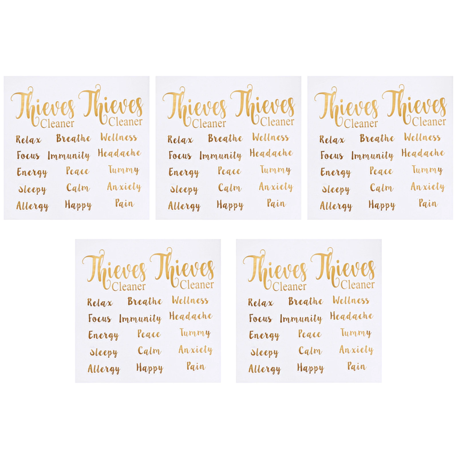 

5 Sheets Bottle Sticker Oil Bottle Labels Strong Grip Essential Tags Folder Essential Oil Tag Stickers Organizer