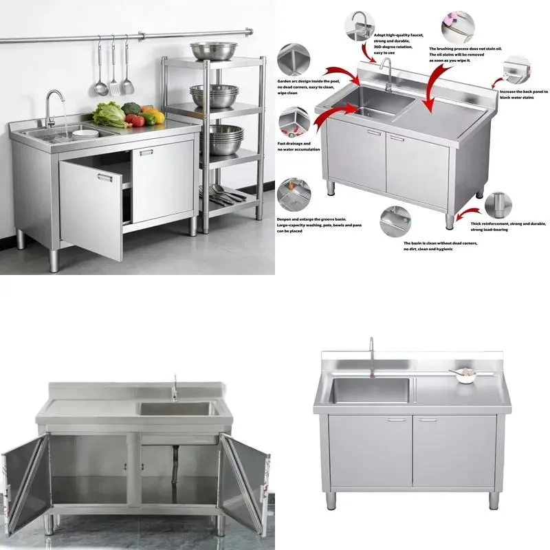 for Wholesale Factory Commercial Stainless Steel Bench Brushed Matte Surface Corrosion Resistant Heavy Duty Large Capacity CE