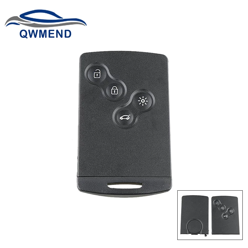 QWMEND For Renault Key Shell 4Buttons Remote Key Fob Case For Renault Megane3 Laguna3 Scenic Fluence Captur Clio IV Car Keys