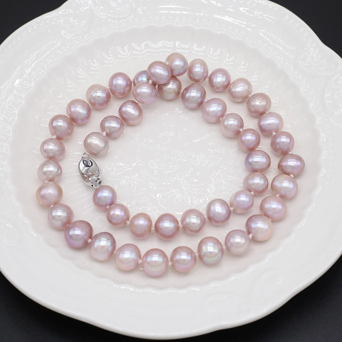 Natural Freshwater Pearl Necklace Baroque Round Exquisite Accessories Women Personality Necklace Girls Wedding Party Jewelry