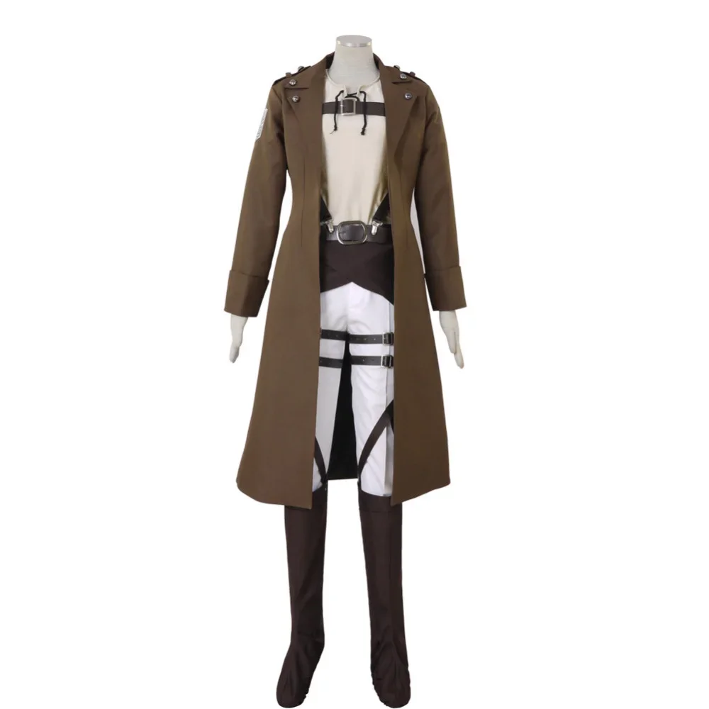 Attack on Titan Shingeki no Kyojin Eren Jaeger Cosplay Costume Long Coat Custom Made