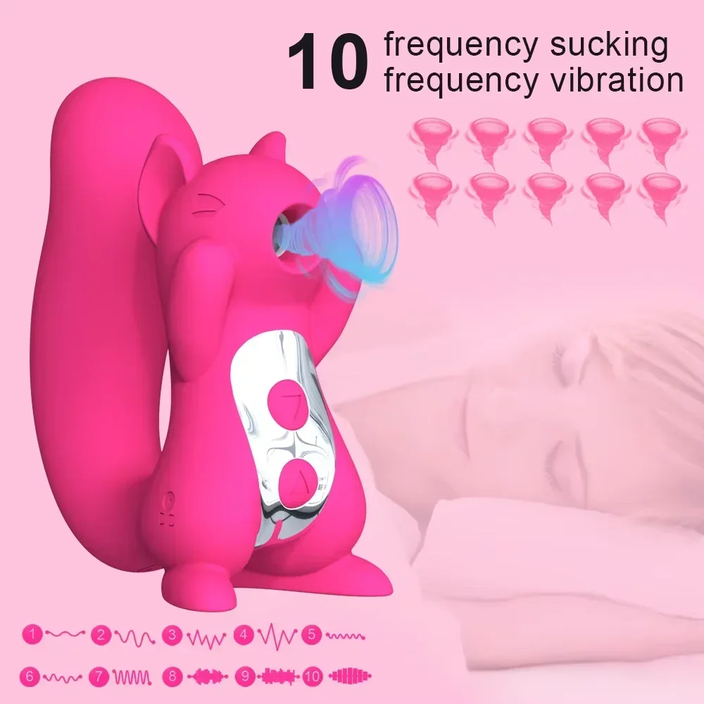 Kiss/Squirrel Shake Heating Silent Waterproof Vibration Stimulation Mode Soft Silicone Portable Multi-Function Massager