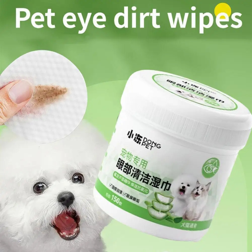 No Irritation Pet Wipes Eyes Tear Stain Remover Ear Cleaning Wipes Dog Cat Tearmark Wet Wipes Pet Cleaning Paper Towels