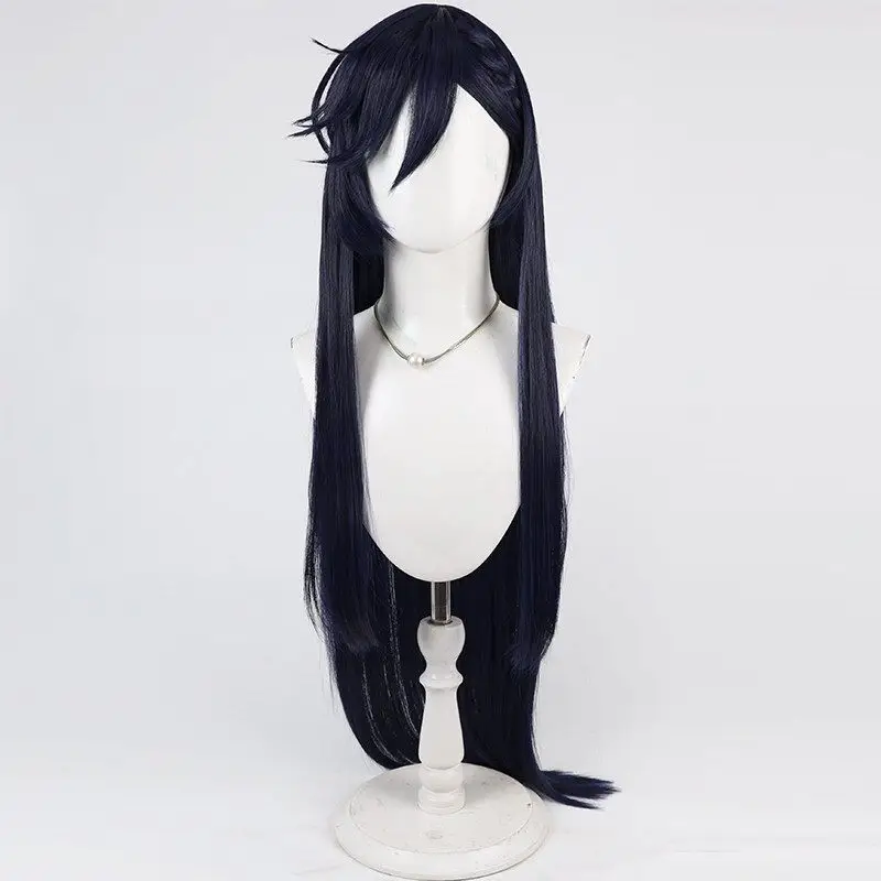 Brunhilde Cosplay Wig Record of Ragnarok Navy Blue 100cm Synthetic Hair Heat Resistant Halloween Role Play Party Carnival view 5