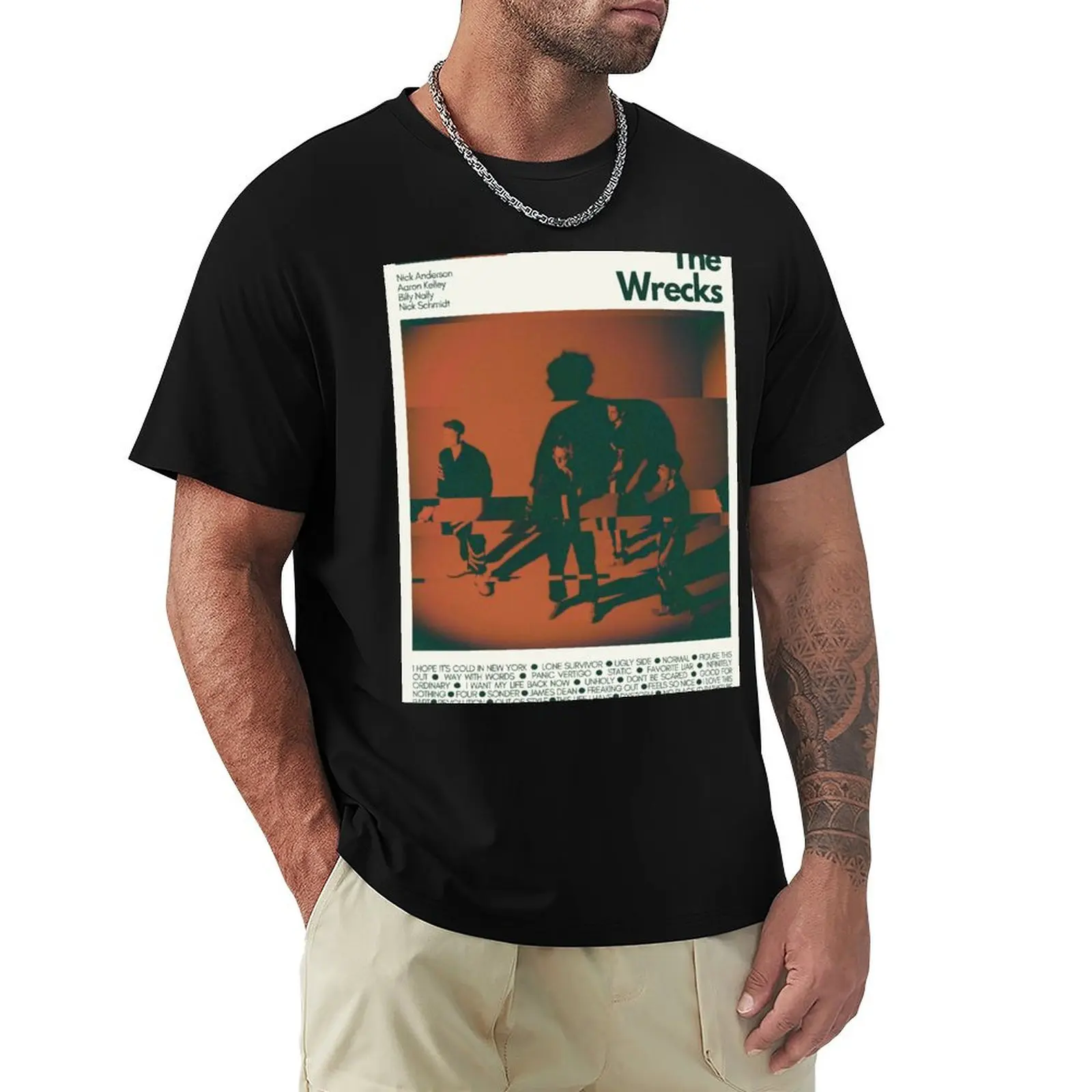 The Wrecks Mid Century Modern Poster Print T-Shirt Big and Tall Crew Neck Tee