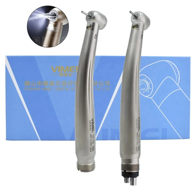 den tal High Speed Handpiece Turbine LED Self-luminous 3/4 Way Spray Push Button Ceramic Bearing Handpiece