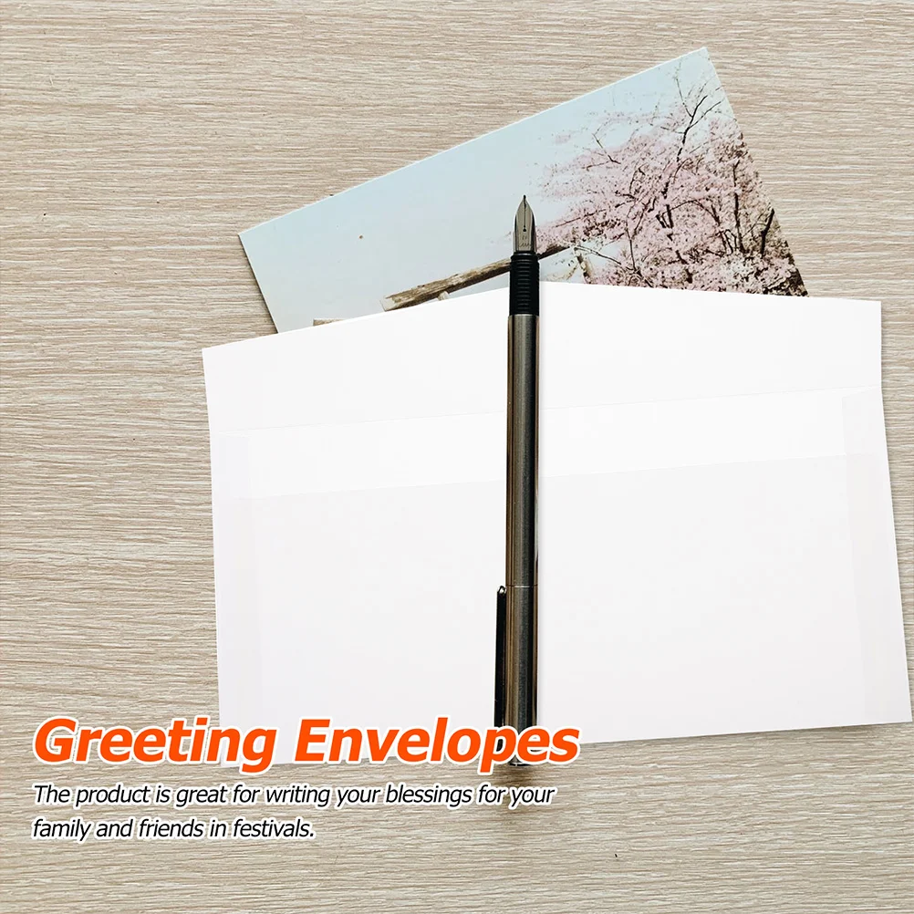 50 Pcs Sulfuric Acid Paper Envelope Translucent Design Envelopes Cards Invitation Blank Gift Festival for Office Home