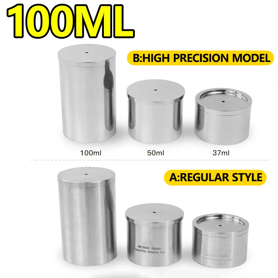 

Stainless steel pycnometer 100ml, regular/high-precision liquid pycnometer, density meter
