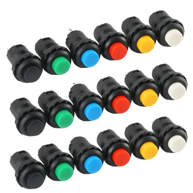 

100 шт. DS-428/427 12 мм круглый кнопочный переключатель мгновенный самоблокирующийся кнопочный переключатель без блокировки красный зеленый белый черный желтый