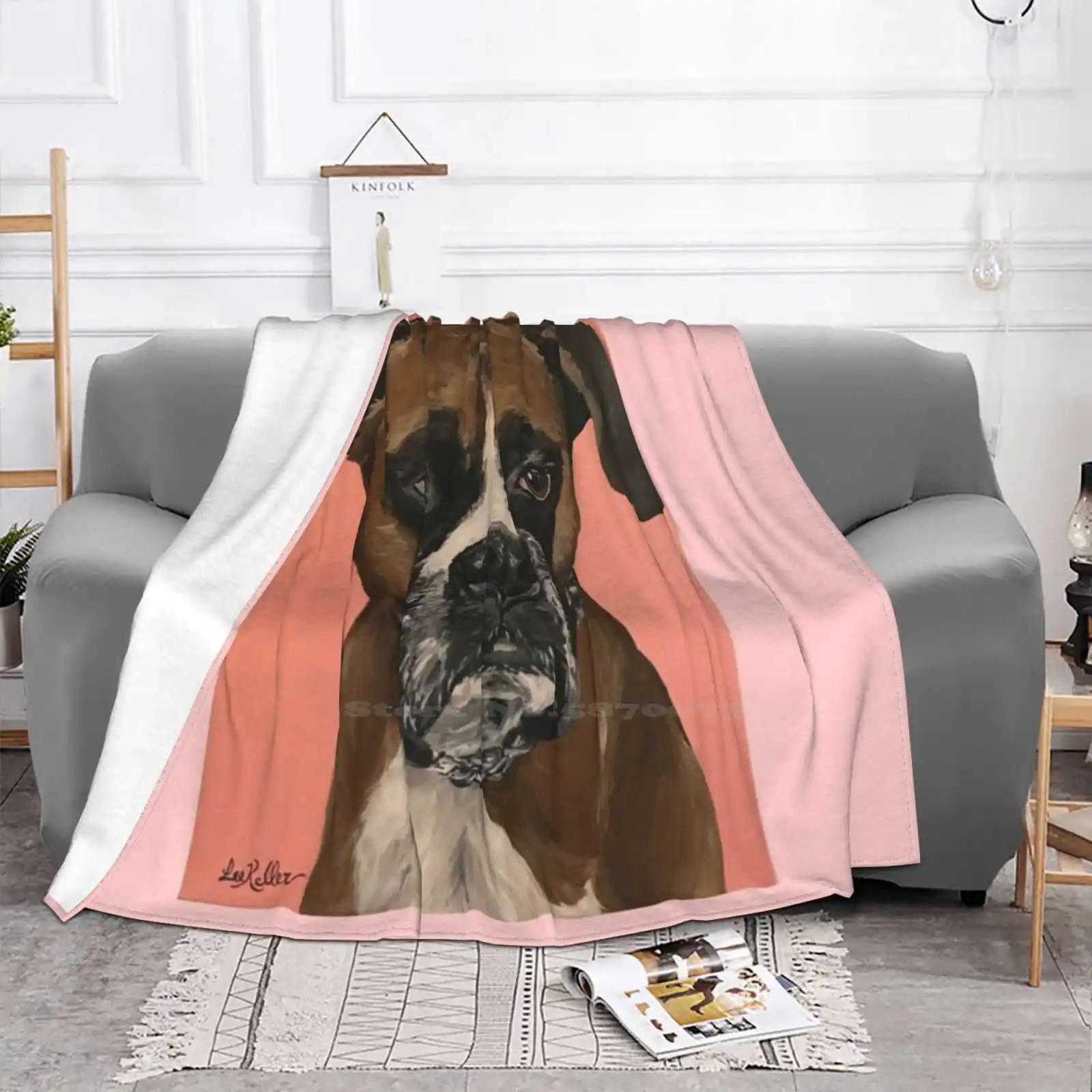 Boxer Art Low Price New Print Novelty Fashion Soft Warm Blanket Boxer Dog Art Boxer Dog Painting Boxer Dog Skin Boxer Dog Note