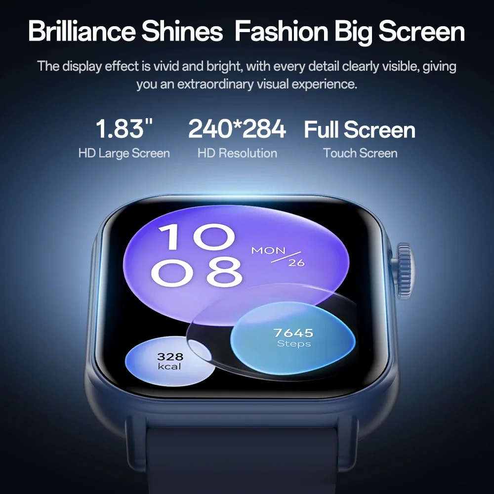 Metro2 1.83'' TFT Smart Watch Couple Watches IP68 Waterproof Sports Smart Watch Heart Rate Monitor Home Health Monitoring Device