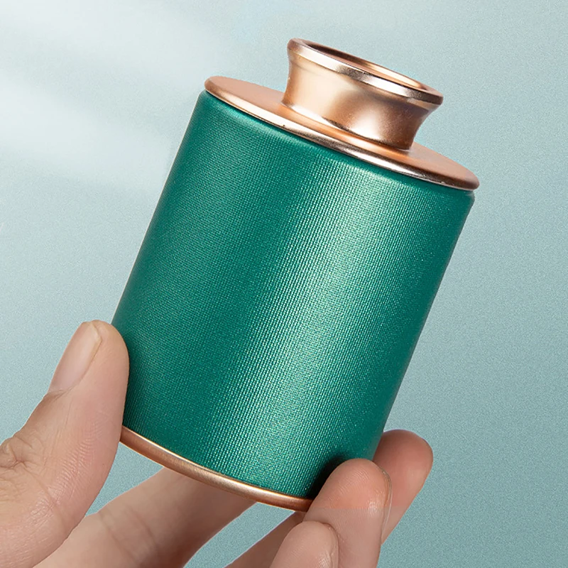 Household Mini Empty Tea Tin Can Household Green Black Tea Sealed Jar Portable Travel Small Tea Packaging Box Paper Storage Can