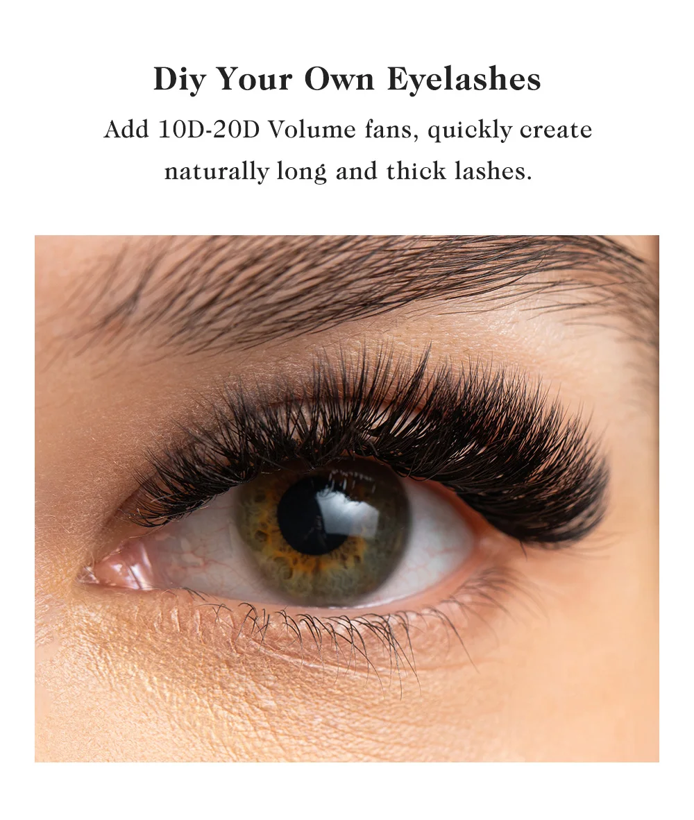 NATUHANA 10D 12D 14D 16D 20D Vorgefertigte Volumenfächer Lange Wurzel Falsche Wimpern Lon Stem Faux Nerz Russische Wimpernverlängerungen – Detail 8