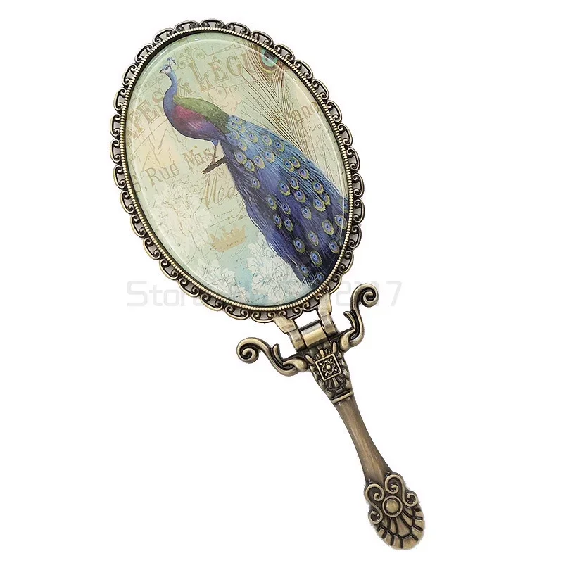 

Vintage Folding Metal Cosmetic Mirror Elegant Portable European Princess Style Desk Mirror for Beauty & Makeup