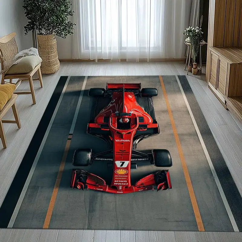 Luxury F-Ferrari Style Racing Car Soft Non-Slip Large Area Rug for Living Room,Bedroom Playroom Carpet Mat for Sofa,Home Decor