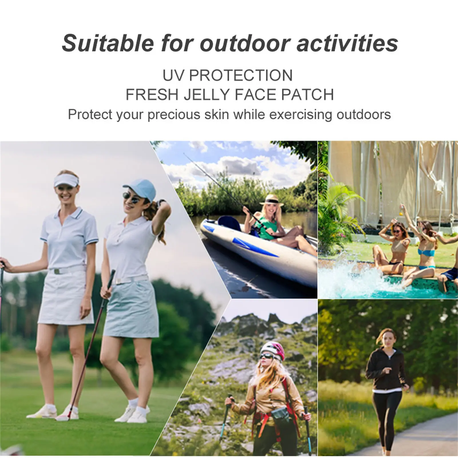 5/10 Pairs Sunscreen Face Patches Golf Sunscreen Anti-Sweat Moisturizing Sun Protection Stickers for Summer Outdoor Activities