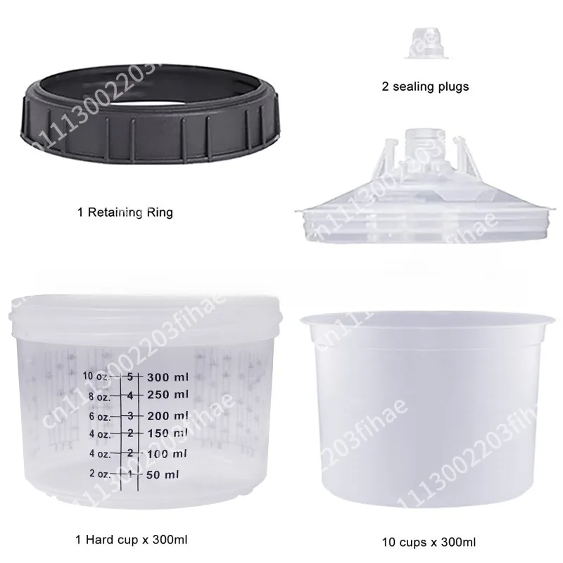 Disposable leave-in pot 600ml, universal on the spray machine with graduated paint pot