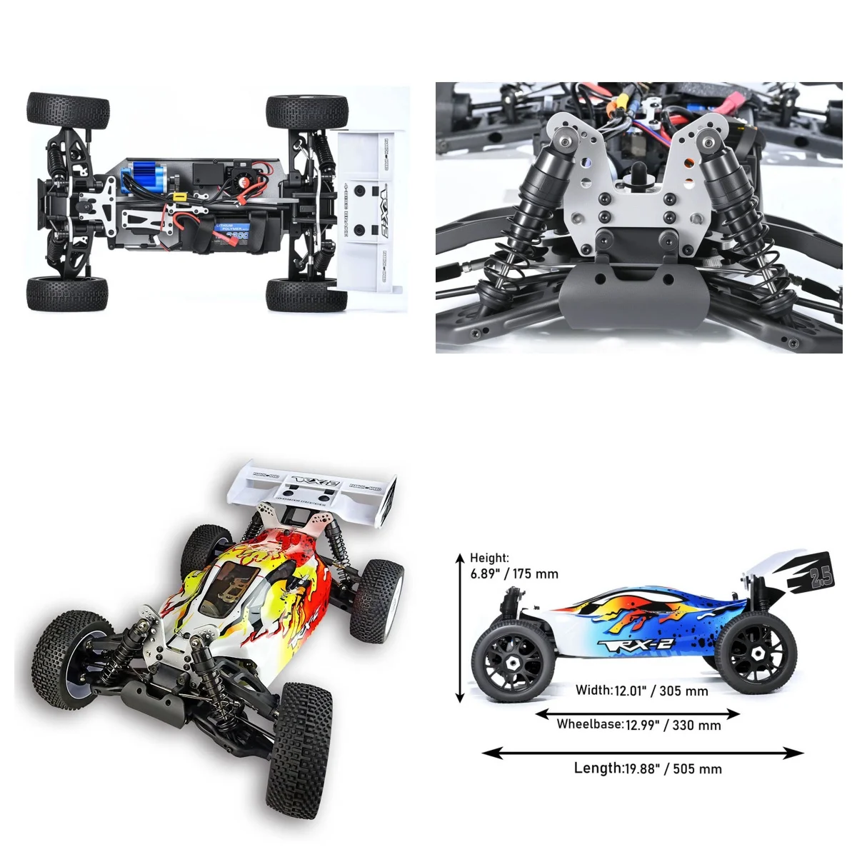 

Toys VRX RH812 1/8 RC Off-Road Vehicle 4WD 60-70KM/H High Speed Remote Control Model Car Metal Chassis Tail Wing Gift For Boys