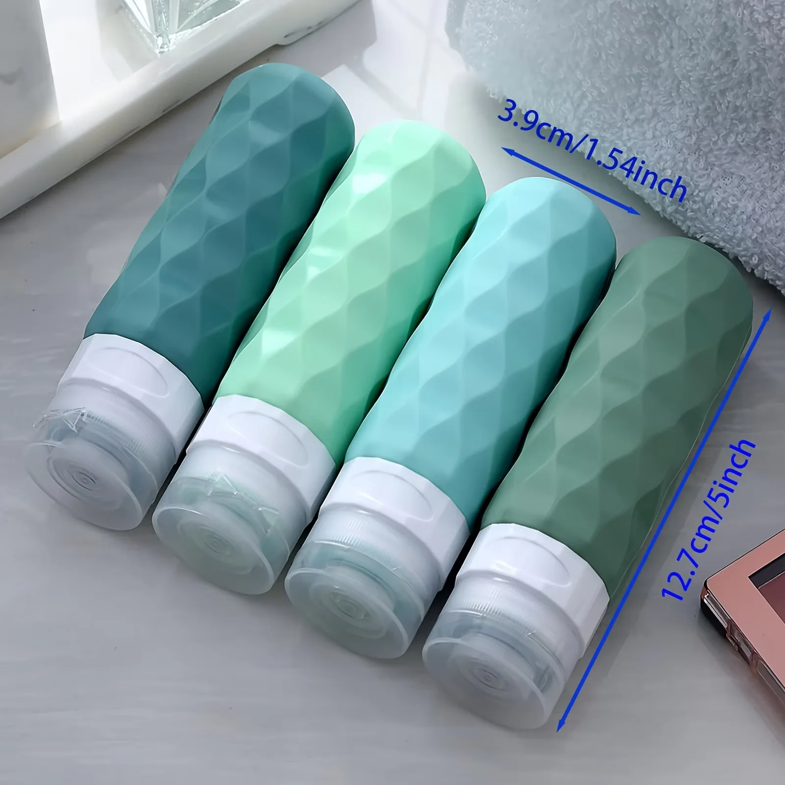 4 Pc/set Travel Bottles for Toiletries BPA Free Leak Proof Squeezable Travel Size Containers Travel Accessories Essentials