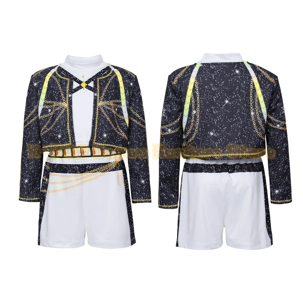 Meisjes Halloween-kostuum RUMI Cosplay Kpop Warrior-kostuum Kerstkleding Idol Group Star Singing en Dancing Artist Suit