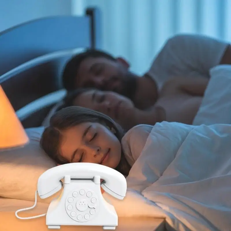 

Retro Telephone Design White Noise Machine Sleep Aid Sound Device With Night Light For Adults Bedroom USB Rechargeable K1KF