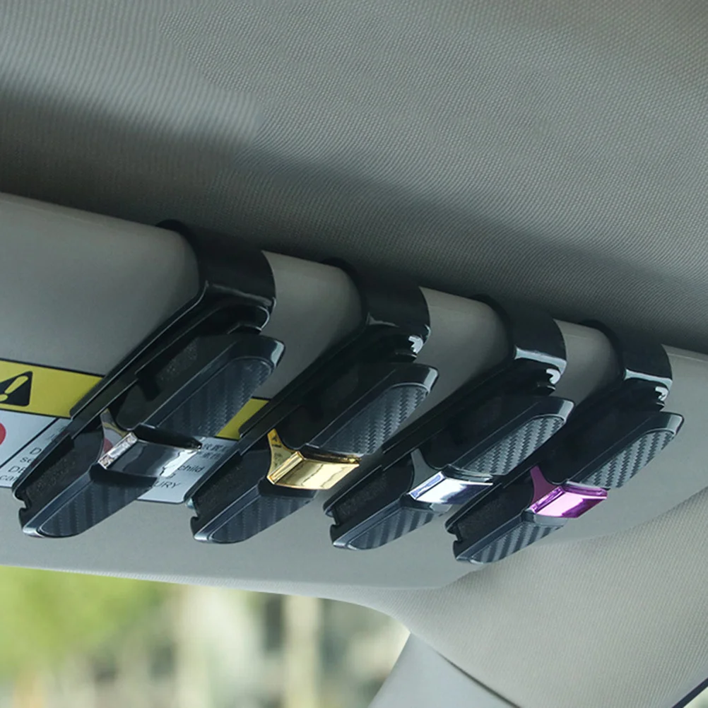 

2 pcs Car Visor Glasses Holder Carbon Fiber Sunglasses Clip For Universal Auto Sun Visor 180-Degree Rotation Compatible With All