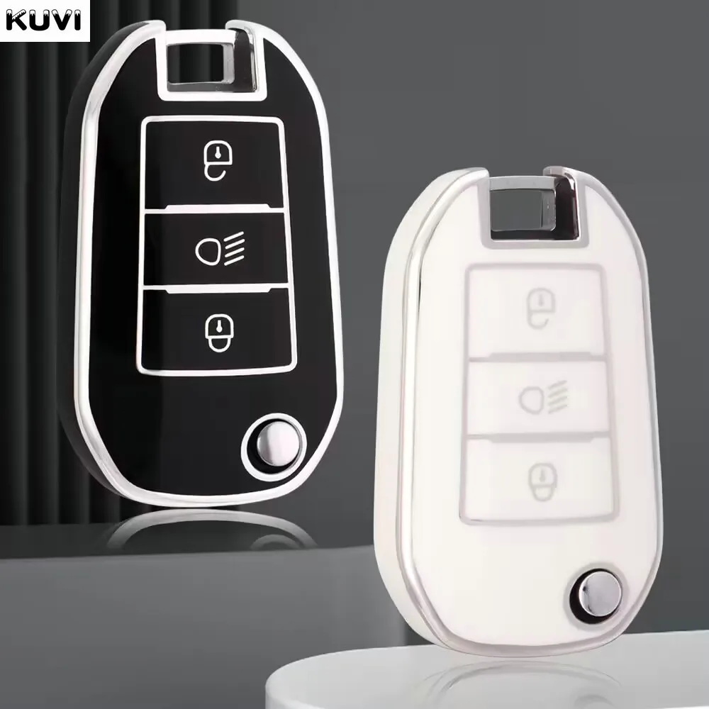 

New TPU Car Flip Key Case Cover Shell For Peugeot 208 3008 308 508 408 2008 307 4008 For Citroen C4 C3 C6 CACTUS C8 Accessories