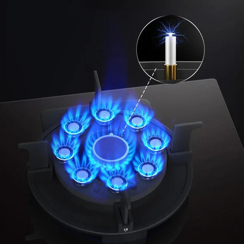 Estufa de gas con tapa abatible, cocinas de gas inteligentes LPG, batería superior de vidrio, estufa de gas de 2 quemadores para cocina