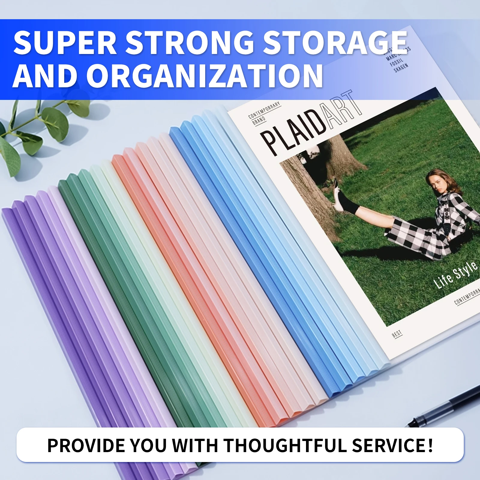 HUAJIE 10 عبوات من أغطية التقرير الواضح مقاس A4 مع قضبان منزلقة، ومجلدات ملفات بسعة 70 ورقة للمدرسة والمكتب والاستئناف والمستندات