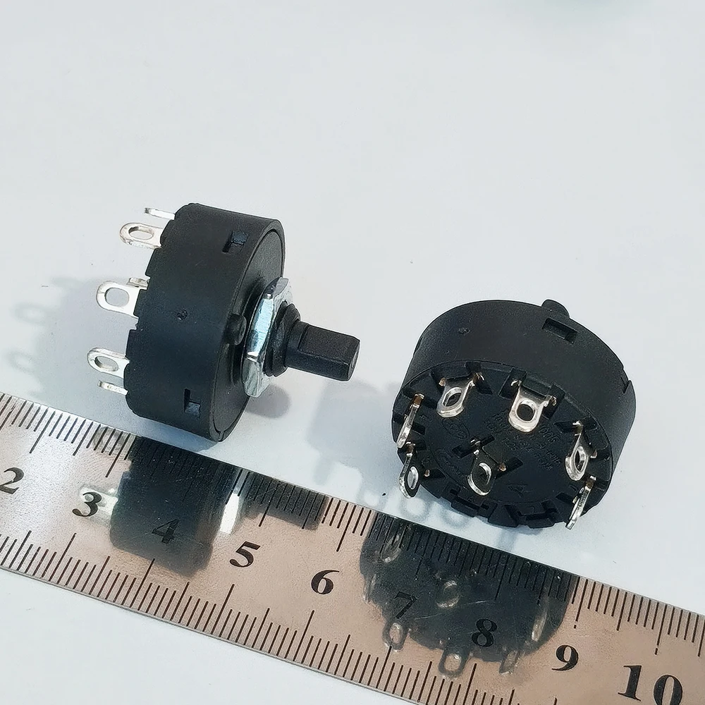 2 Stück 125/250VAC 14MM Runder Drehschalter 4/6/7/8/9-polig 3/5/6/7/8 Schalter für Elektroofen, Teekanne, Mixer, Netzschalter – Detail 6