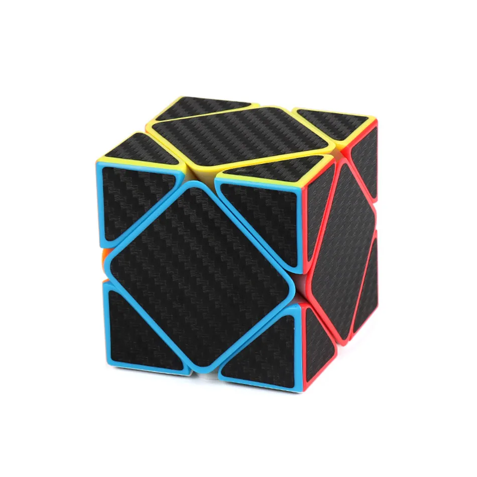 Naklejka z włókna węglowego na kostkę Moyu 2x2 3x3 4x4 5x5 Kostka Magiczna Piramida SQ1 Skew Megaminx Cubo Magico Dla Dzieci