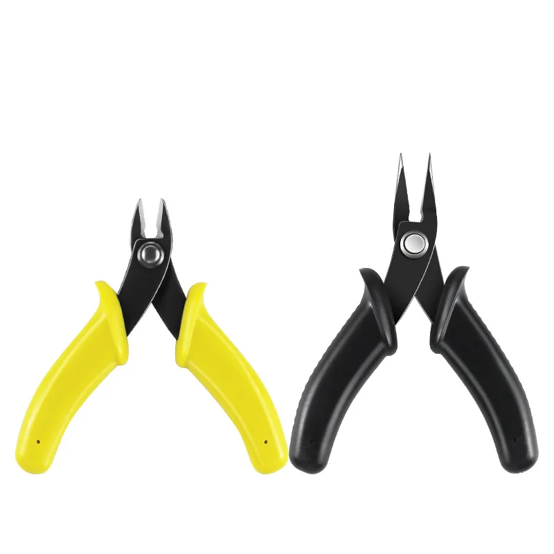 2pcs Clamp DIY Electronic Diagonal Pliers Mini Flat Nose Plier Side Cutting Nippers Wire Cutter 3D Printer Parts Assembling Tool