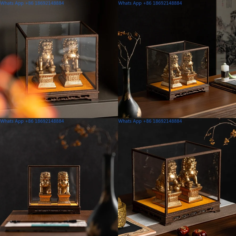 Chinese style palace gate ornament lion decor for tea room study bar cabinet living space decorative accessory