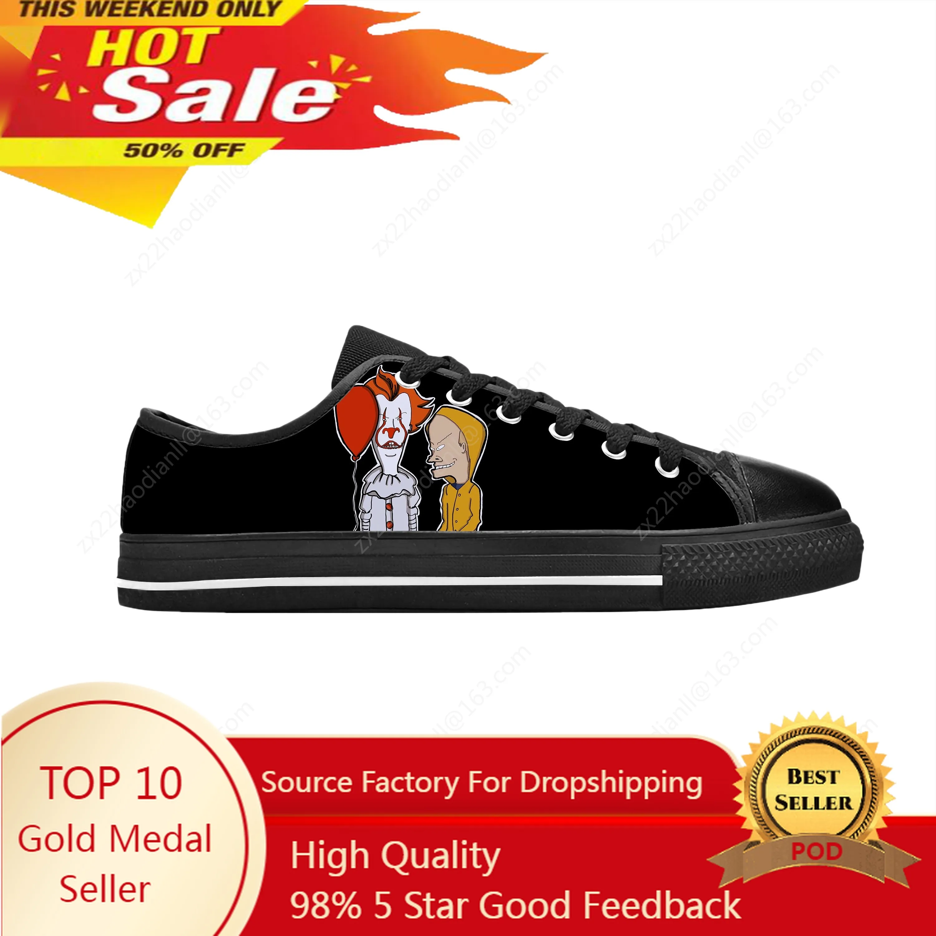 Butthead Butt Head Rock N Roll Cartoon Beavis Cool Casual Cloth Shoes Low Top Comfortable Breathable 3D Print Men Women Sneakers