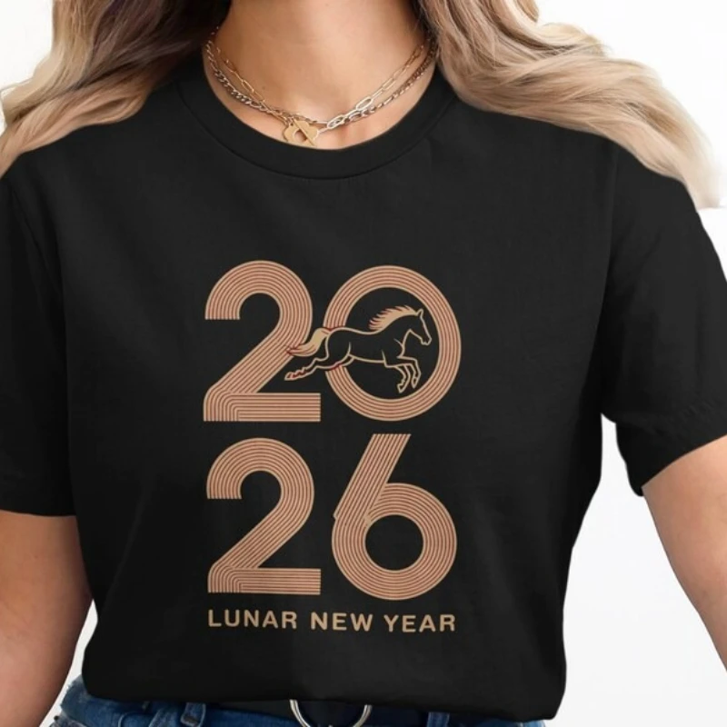Lunar New Year 2026 of The Horse Graphic Tee Chinese Zodiac Stylish Unisex Top Celestial Celebration Fashion Graphic Tshirts