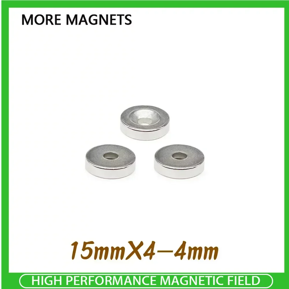 

10/20/50/100Pcs 15x4-4mm Small Round Super Strong N35 Search Magnet Countersunk Neodymium Magnet Disc Imanes Fishing Magnet