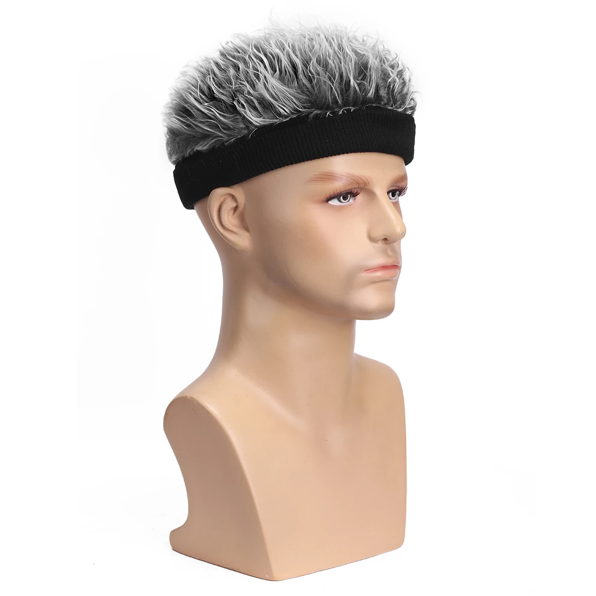 メンズ新型合成ウィッグ、先のとがった帽子