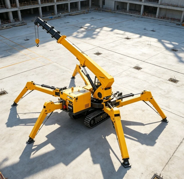 3-12 Tons Engine-Powered Electric Crawler Spider Crane 24m Lifting Height Wireless Remote Control All-Terrain Energy Saving