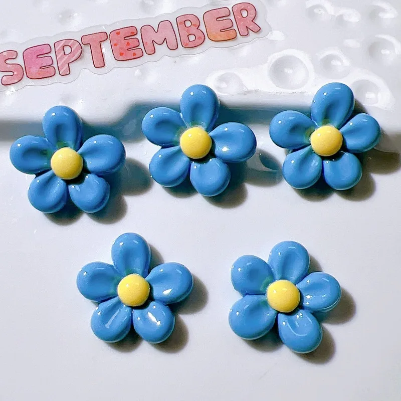 10Pcs Cute Cartoon Bow Heart Flower Shaped Resin Accessories for DIY Cream Gel Phone Case Hairpins Crafts Flatback Decoration