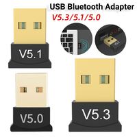 USB Bluetooth 5.3 5.1 5.0 Adapter Plug&Play BT Audio Transmitter Music Receiver Adapter for Computer PC Laptop Earphone