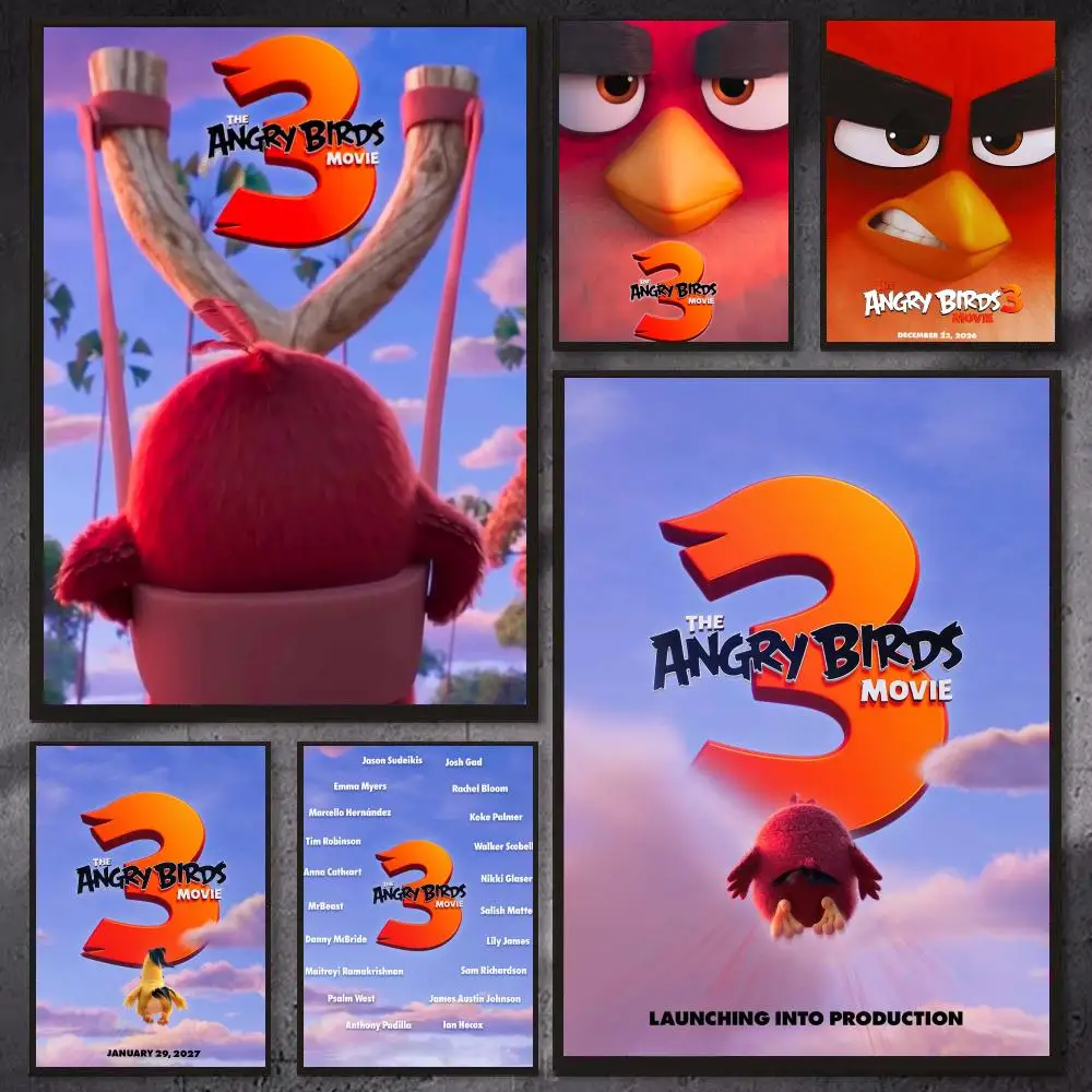 Anime T-The Angry Birds Movie 3 Poster PP Wall Decor Posters Celebrity Art Prints Aesthetic Wall Art Bedroom Office Home Gift