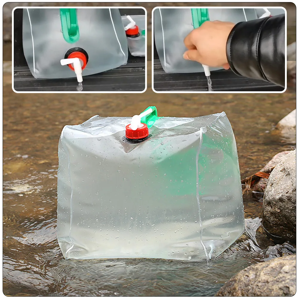 

1pc Collapsible Container 5 Gallon Portable Transparent Jug Space Saving Foldable Water Storage Camping Outdoor Activities Water