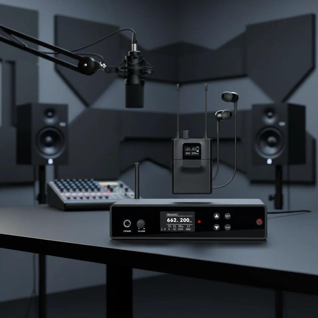Professional Stereo In-Ear Wireless Stage Monitoring System with Infrared Sensor for Karaoke and Live Performance