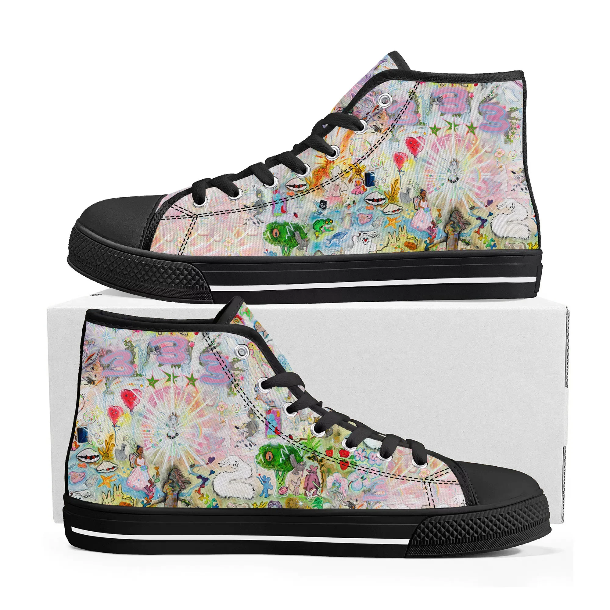 Bladee 333 rapper High Top Sneakers Mens Womens Teenager Canvas High Quality Sneaker Casual Custom Made Shoes Customize Shoe