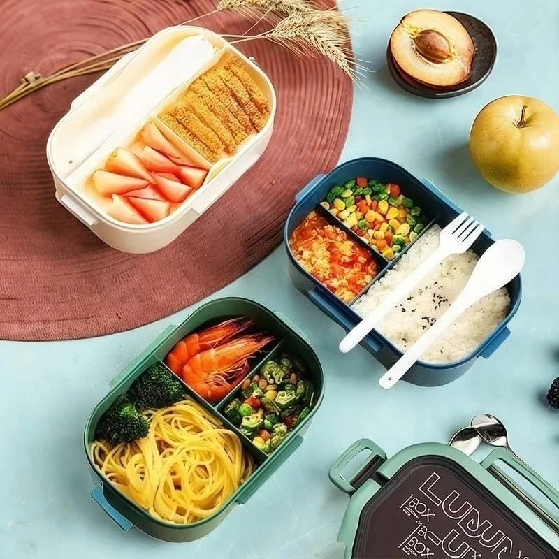 Double Layered Fruit Lunch Box Divided Into Compartments Microwave Oven Specifically Designed Office Workers To Reduce Body Fat
