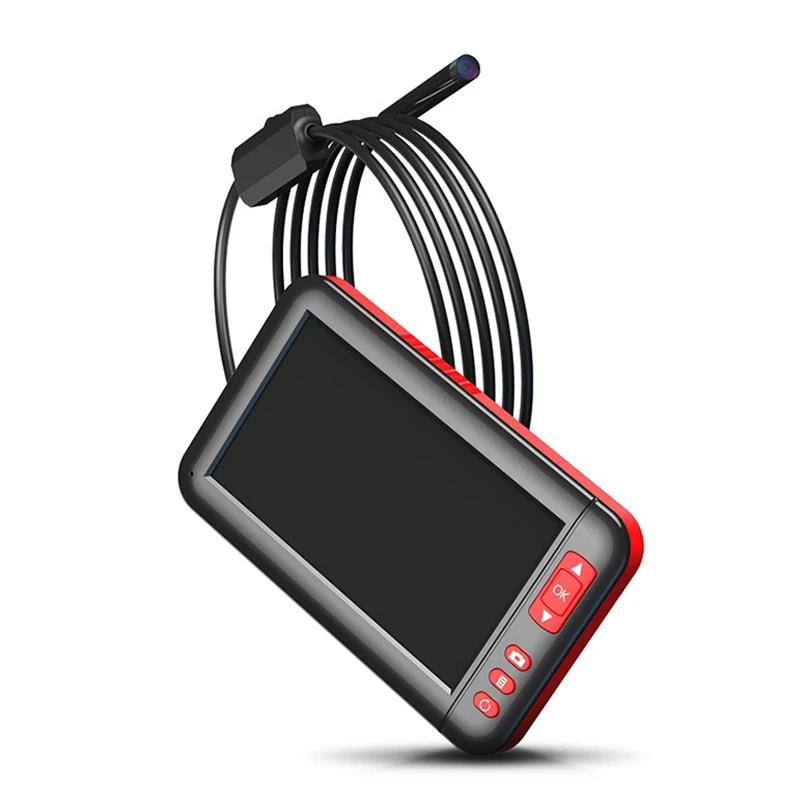 4.3'' IPS Screen Industrial Endoscope Camera HD1080P 8MM Lens Video Car Pipe Inspection Borescope with 8 LEDs Waterproof Probe