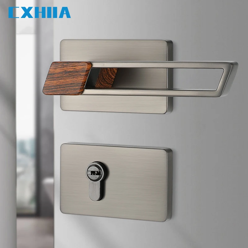 CXHIIA Light Luxury Split Zinc Alloy Home Interior Door Lock Modern Minimalist Silent Mechanical Handle Door Lock