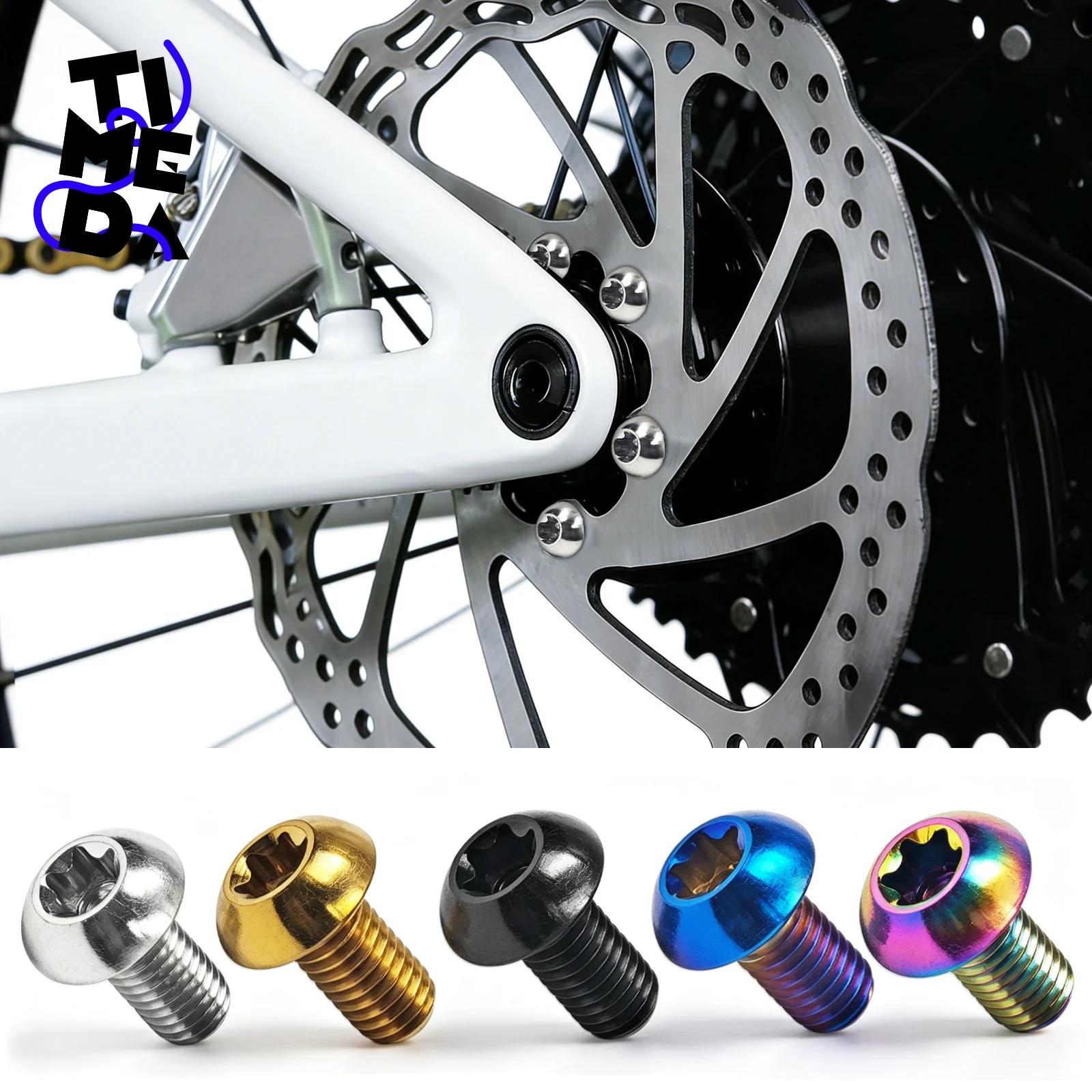 12 piece Disk Brake Rotor Bolts T25 Torx Titanium TI MTB bicylce Bottle Holder Bolt Bike Water Bottle Cage Screw